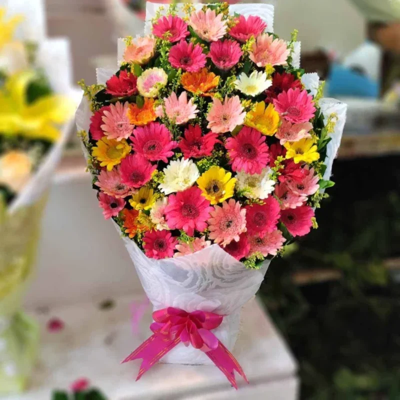 Mixed Color Gerbera Flower Bouquet