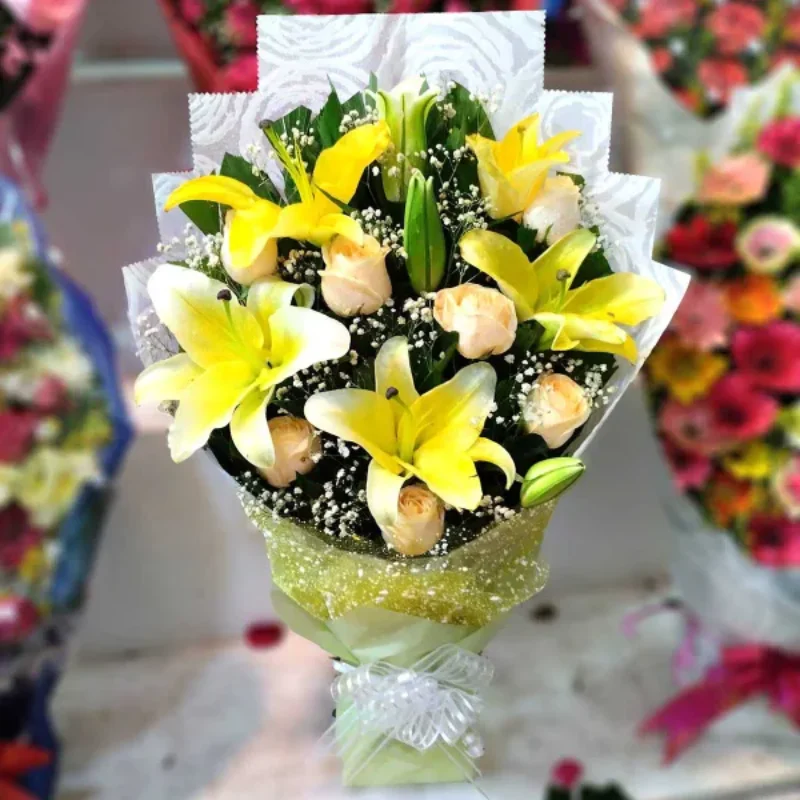 Lily and Rose Mixed Bouquet