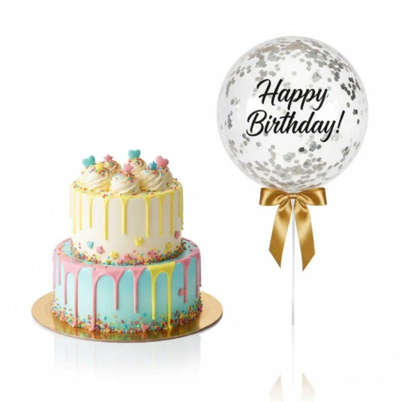Cake & Customized Balloon