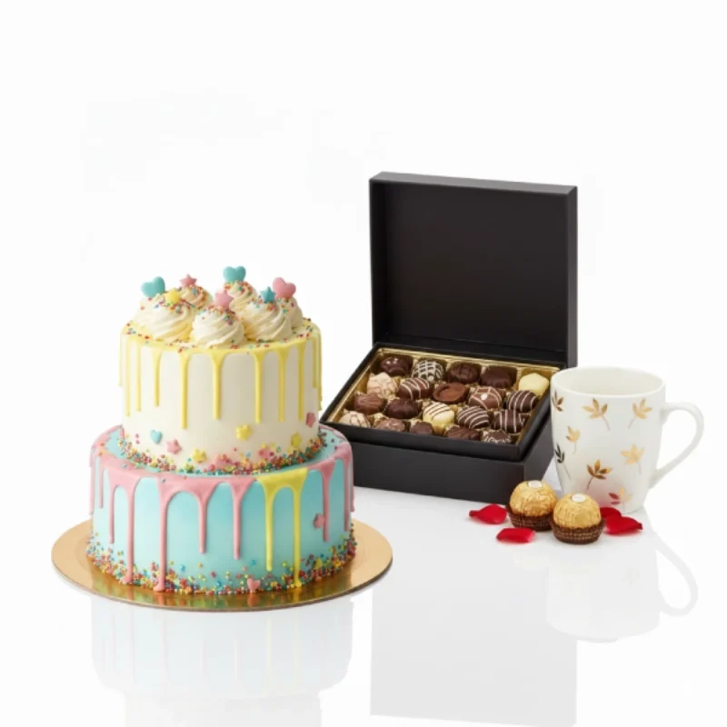 Cake With Mug & Chocolate