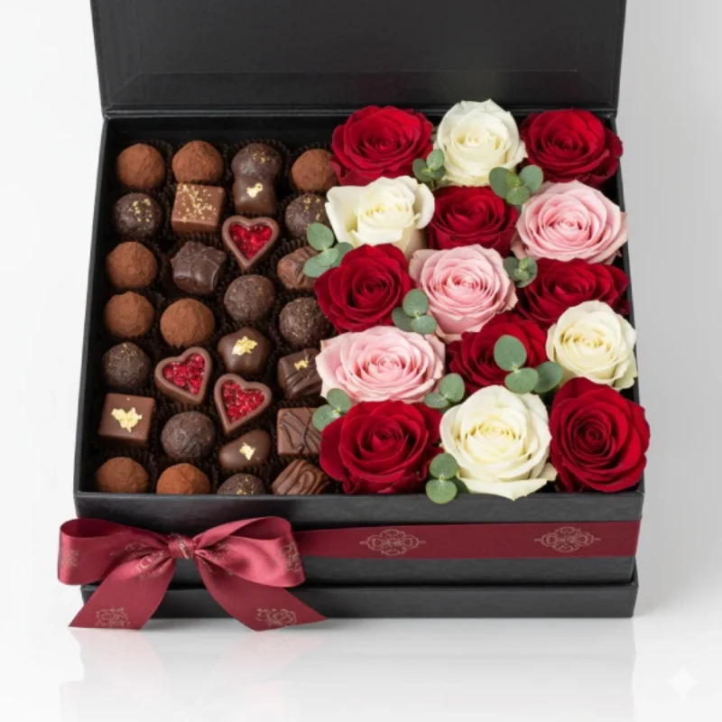 Chocolate & Roses in a Box