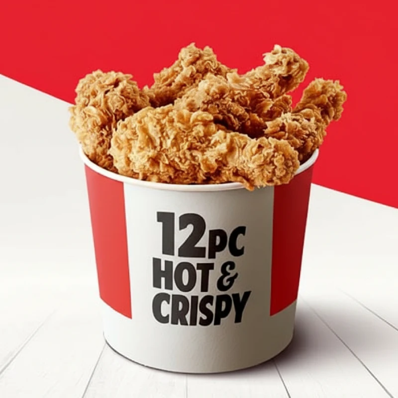 12-Piece Hot & Crispy Chicken Bucket