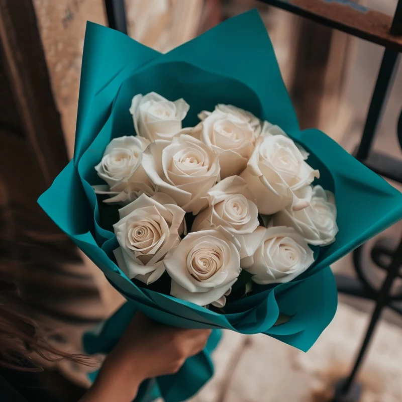 White Rose Bouquet (12 Roses)