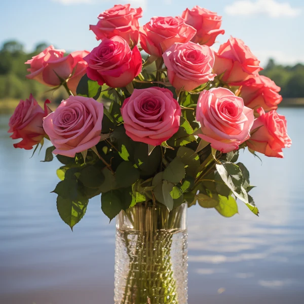 Pink Rose Bouquet (12 Roses)
