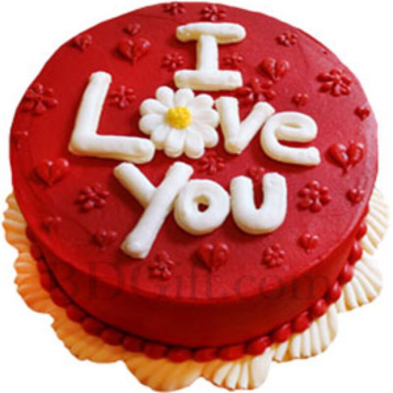 (002) 1 pound fondant red velvet round cake